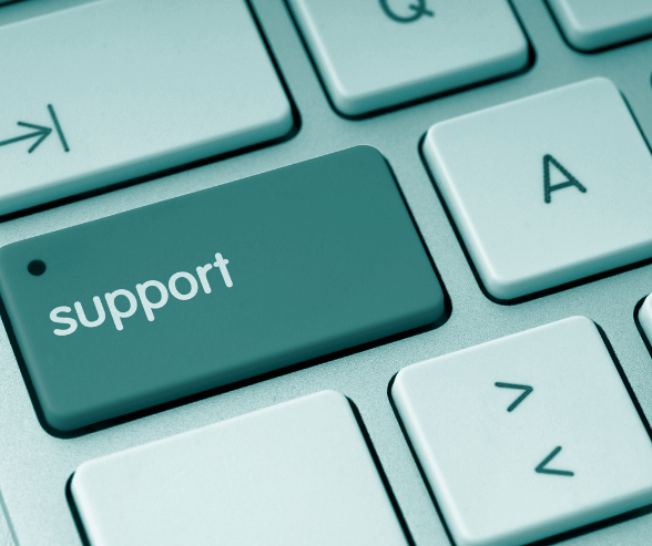Keyboard with the word support